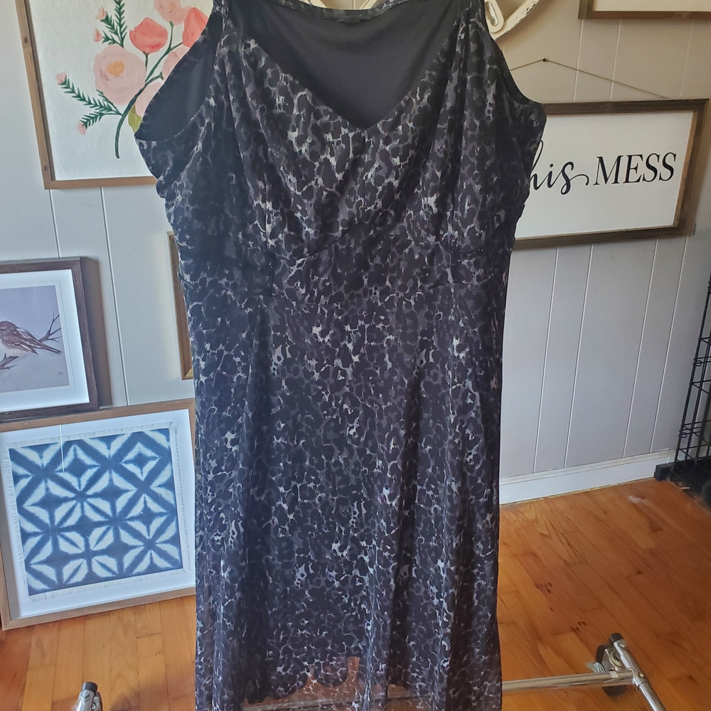 Torrid Black and Gray Midi Dress